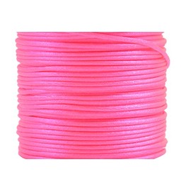 KONMAY 80 Yards 1.0MM Rattail/Bugtail Satin Silk Cord Shamballa Macrame Beading Nylon Kumihimo String (Neon Pink F103)