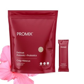 ProMix Nutrition Debloat Prebiotics and Probiotics Immune Support Supplement for Digestion, Cortisol Health, Gut Cleanse - Hibiscus - 30 Servings (Pack of 30)