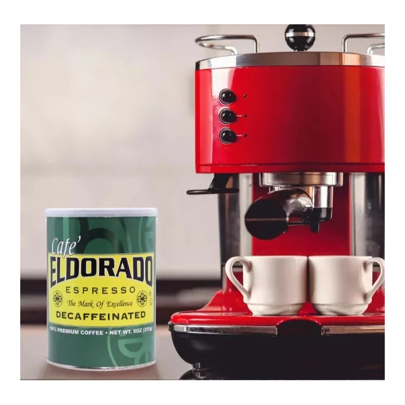 CAN Café Eldorado Espresso – Ground, 9 oz Can Decaf