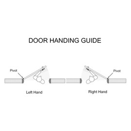 US Aluminum Style Storefront Door Pivot Hinge Set in Aluminum Finish - Choose Handing (Left Hand)