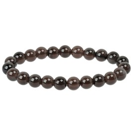 Eledoro PowerBead, Women’s Stretch Bead Bracelet, Made of 8 mm Gemstone Beads, 17 - 18 cm, gemstone, brown