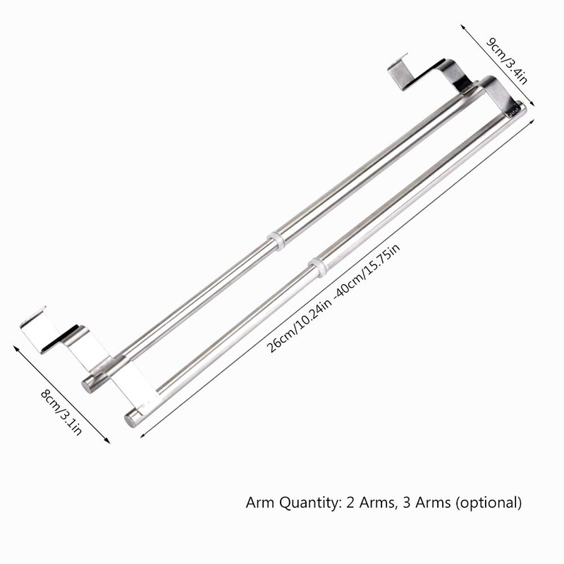Over the Door Towel Rail,Double Layers Stainless Steel Telescopic Towel