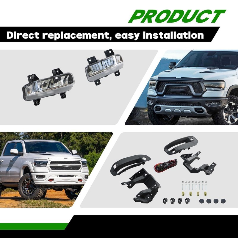 Yunnergo Fog Light Compatible with 2019 2020 2021 2022 RAM