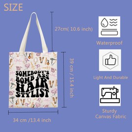 Somebody's Bomb Hair Stylist Gift Barber Hair Stylist Appreciation Gift Hair Salon Dresser Tote Bag (HAIR STYLIST tote uk)