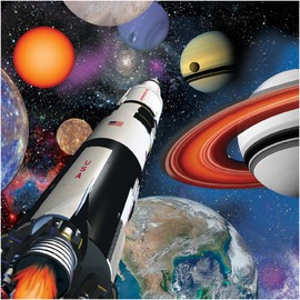 Creative Converting 16 Count 3 Ply Space Blast Lunch Napkins, Multicolor