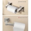 FORIOUS Toilet Roll Holder, Wall Mount Stainless Steel Square Double