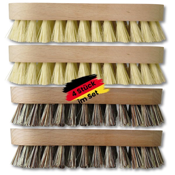 zederle Scrubbing Brushes with Ergonomic Beech Wood Handle (Pack of