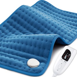 【2024 Upgrade】 Heating Pad for Neck Back Cramps Pain Fast-Heating Heating Pads Offer Softer Machine Washable Fabric with Heat Settings & Timer Easy to Operate,Moist Heat & Auto Shut Off 12''*24''