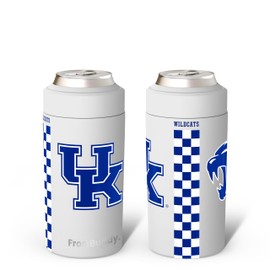 Frost Buddy Universal Can Cooler - Fits All - Stainless Steel Can Cooler for 12 oz & 16 oz Regular or Slim Cans & Bottles - Stainless Steel (Kentucky Wildcats - White)