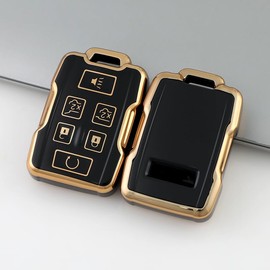 Key Fob Cover for Chevy GMC: 6 Buttons Key Fob Case Fit for Chevy Tahoe Suburban GMC Yukon XL Denali 2015 2016 2017 2018 2019 2020丨TPU Remote Keyless Key Fob Case M3N-32337100 (Black)