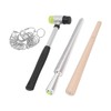 Ring Sizer Set Aluminum Finger Sizing Gauge Polishing Wood Mandrel