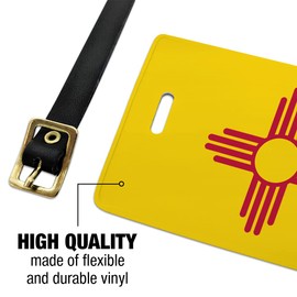 New Mexico State Flag Luggage ID Tags Suitcase Carry-On Cards - Set of 2