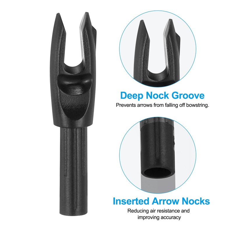 PATIKIL Archery Arrows Nocks 4.2mm 0.165", 50 Pack Insert Arrow