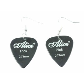 Miniblings Plektrum Plektron Ohrringe Hänger Gitarre E-Gitarre Band schwz - Handmade Modeschmuck I Ohrhänger Ohrschmuck versilbert
