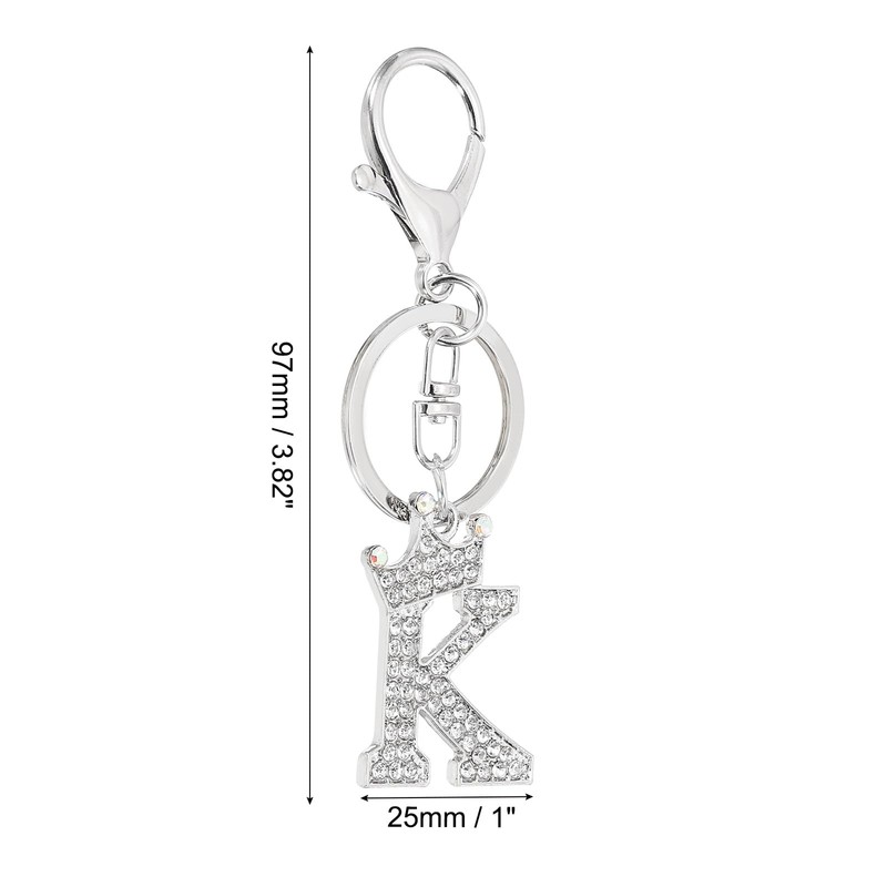 [PATIKIL] Initial Letter Key Chain Crystal Diamond Decorated K Letter