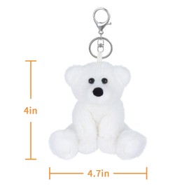 Apricot Lamb Cute Arctic Toys Plush White Polar Bear Stuffed Animal Soft Keychain for Kids Bag, Purse, Backpack, Handbag (4.5 Inches)
