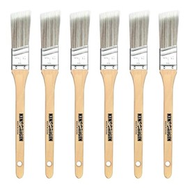 King Origin 6 Pcs Paint Brushes, 1 Inch Angled Paint Brush - Wood Handle, Thick & Dense Bristles for Smooth Finish, Small Paint Brush for Painting Walls, Trim, Art & Craft