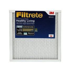 Filtrete 14x14x1 Air Filter, MPR 1900, MERV 13, Healthy Living Ultimate Allergen 3-Month Pleated 1-Inch Air Filters, 2 Filters