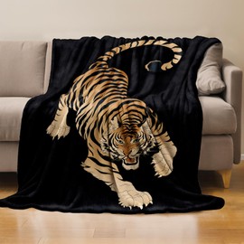 RQTWC - Manta de tigre para regalos para niños y niñas, niños y adultos, mantas de franela con temática de animales para viajes, sofá, sala de estar, decoración de 50 x 60 pulgadas