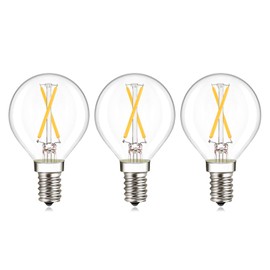 G15 E12 LED Light Bulb, 2W 3000K Soft White, Dimmable Globe Filament Bulbs 25W Equivalent, 200Lumens Clear Glass (3 Pack)