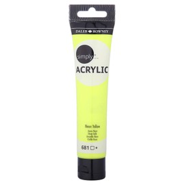 Daler-Rowney Simply Acrylic Paint, Plastic Tube, 2.54oz - 75 ml, Neon Yellow