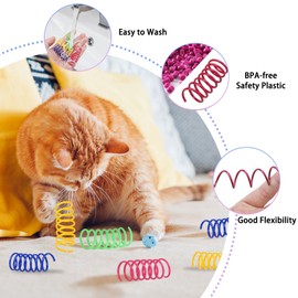 DGUSO 48 Stück Katzenspielzeug Spiralfeder Bunte Spirale Spielzeug Katze Spring Spirale FüR Katze Interaktives Spirale Katzenspielzeug Geeignet für Kätzchen zum Spielen