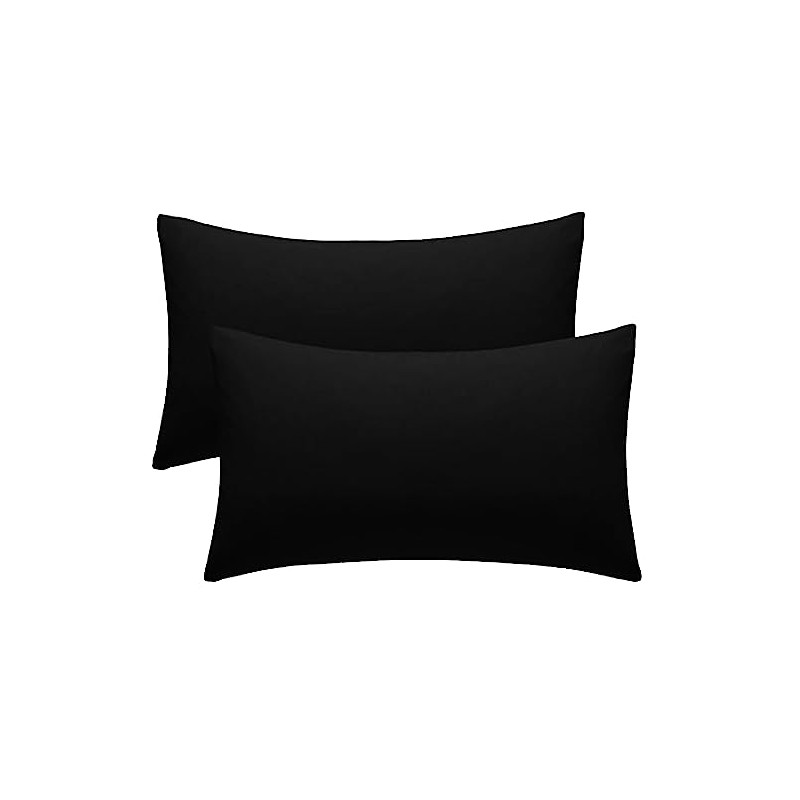 Pillow Cases 2 Pack Black Pillow Covers 50X75CM Hotel Quality