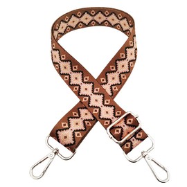 Adjustable Shoulder Strap for Bags, Bag Straps for Changing, Bag Strap Wide 3.8 cm, Women's Carry Strap with Silver Carabiner Shoulder Strap for Handbag, Shoulder Bag, Dark Brown, P2