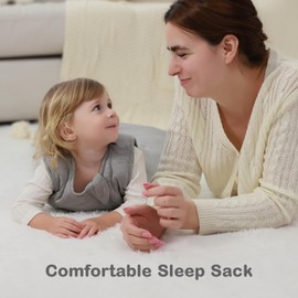 Mosebears Mosebears Unisex Rayon Made from Bamboo Sleep Sack with 2-Way Zipper,2.5 Tog Baby Winter Sleep Sack (Grey,18-36 Months)