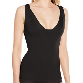 Instant Shaping Women's Plus Size Seamless Shaper Wear Your Own Bra with Posture Back, Black, 1X