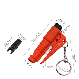 RUIENGCOMM 4 Pieces Car Window Breaker Emergency Keychain Car Escape Tool 3-in-1 Seatbelt Cutter and Window Breaker for Land & Underwater Automotive Escape Tool (3-in-1 Orange+Black+Blue+Red)
