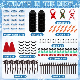 15 Pack Christmas Crafts Supplies, DIY Snowman Making Kit for Children, Christmas Stocking Stuffers, Air Dry Snowman Decorating Kit Winter Snowman Presents Toys for Christmas Holiday Decorations