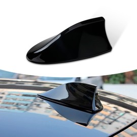 Sodcay 1 PC Car Shark Fin Antenna, Roof Aerial Base AM/FM Radio Signal, Perforation-free Car Antenna Accessories, for Car SUV Truck Van (Black)
