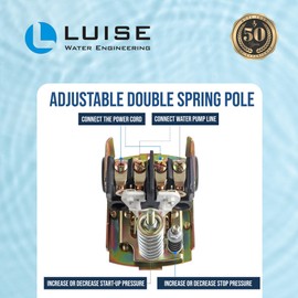 Luise Pressure Switch - P1 | Adjustable Pressure Control Switch for Water Pump Systems 110 V | Differential Well Pressure Control Switch- 1.4-4.6 bar L680.0000