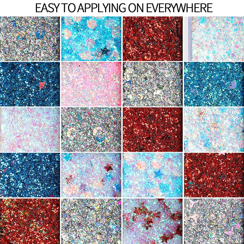 Red White and Blue Face Glitter, 4th of July Glitter