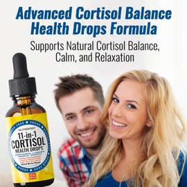 Cortisol Detox Liquid Drops for Women Men - Cortisol Reducer Supplement Support Wellness Cleanse with Ashwagandha L-Theanine Magnolia, 2 Fl. oz.