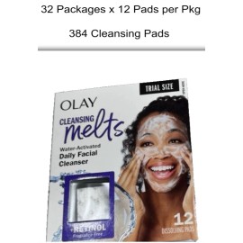 384 Pads Olay Cleansing Melts + Retinol Daily Facial Cleanser SEALED CASE 12X32