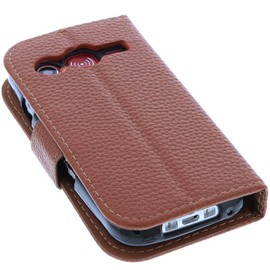 foto-kontor Case Compatible with Doro Primo 366 Book Style Brown Protective Cover Book