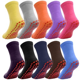ELUTONG Grip Socks Pilates for Women Yoga Socks Ballet Barre Bikram Dance Non Slip Socks 4-10 Pairs Sticky Crew Socks
