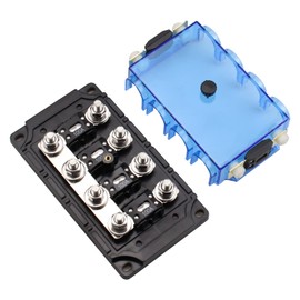 VOZINMOST 4 Way MEGA/AMG Fuse Holder 100A, Bolt Down Fuse M8 5/16" (6 Pack 100A Fuse + 4 Way Fuse Holder)