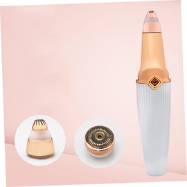 WOONEKY 4 pcs USB Shaving Cutter for Women Multi Function Portable Dehairing Tool with Heads for Eyebrow and Facial Hair Removal Ergonomic Design White