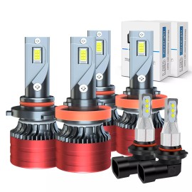 Unbranded For Ford F-150 2015-2019 6000K LED Front Headlights High Low Fog Light Bulbs kit