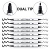 TRANSON 8 Pack Black Bold and Fine Dual-tip Acrylic Paint