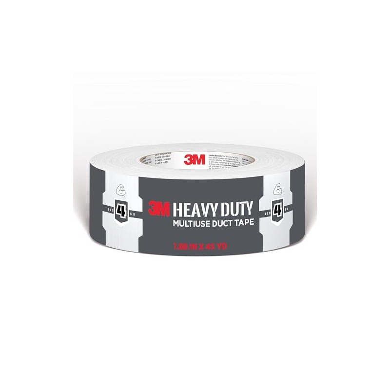 3M White Duct Tape, 1.88in x 45yd, 1 Roll, Heavy