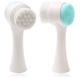 Cepillo Facial de Silicona Exfoliante Cepillo para Limpieza Facial Color Blanco y Menta