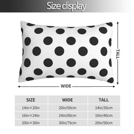 Pillowcase for Hair and Skin Polka Dot Black White Super Soft Travel Pillow Case with Hidden Zipper Closure for Bed Cushion Cover for Sofa Bed Car Chair (14x20 in),Gifts for Women Men