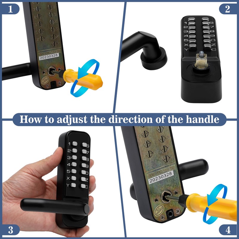 Souyou Upgrade Keyless Door Lock with Handle, Stainless Steel Waterproof
