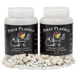 Polly Plastics Rock Tumbling Ceramic Filler Media (Small Cylinder Size) - Non-Abrasive Ceramic Pellets for All Type Tumblers (3 lbs) for Exceptional Results