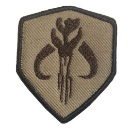 Tactical Movie Skull Shield Mercenary Hunter Badge Emblem Embroidered Badge Emblem Patch Hook & Loop Tactical Patch for Backpacks Caps Jersey Jeans Jacket - Brown