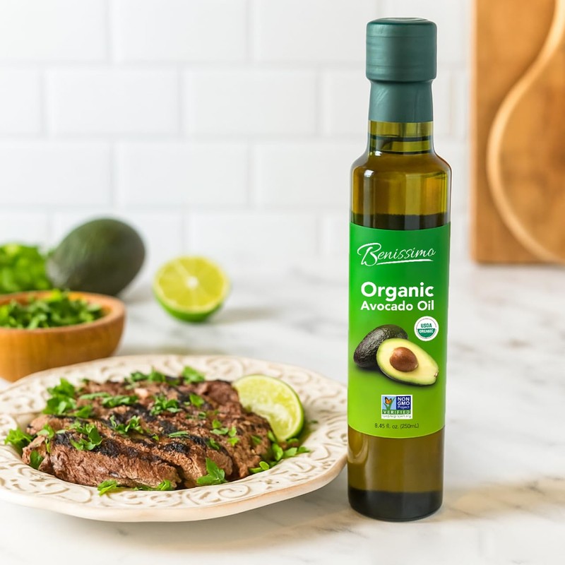Benissimo 100% Pure Organic Avocado Oil, Allergen Free, Organic and